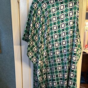 Elegant Green Geometric Maxi Dress